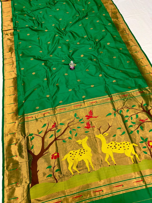 Deer pallu paithani