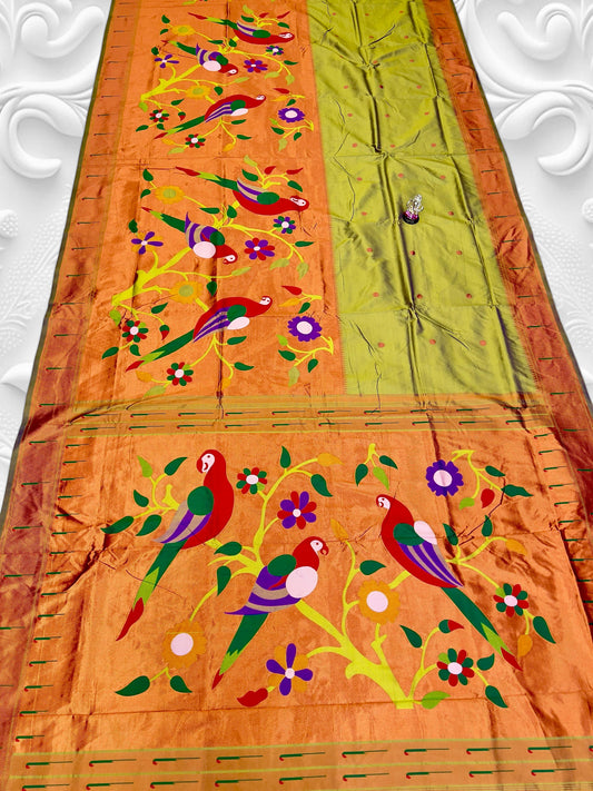 Half allover brocade paithani