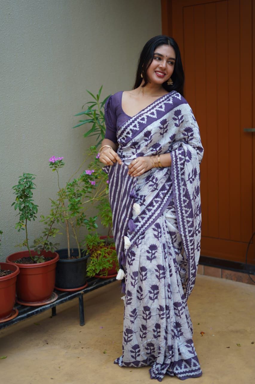 Chanderi cotton saree