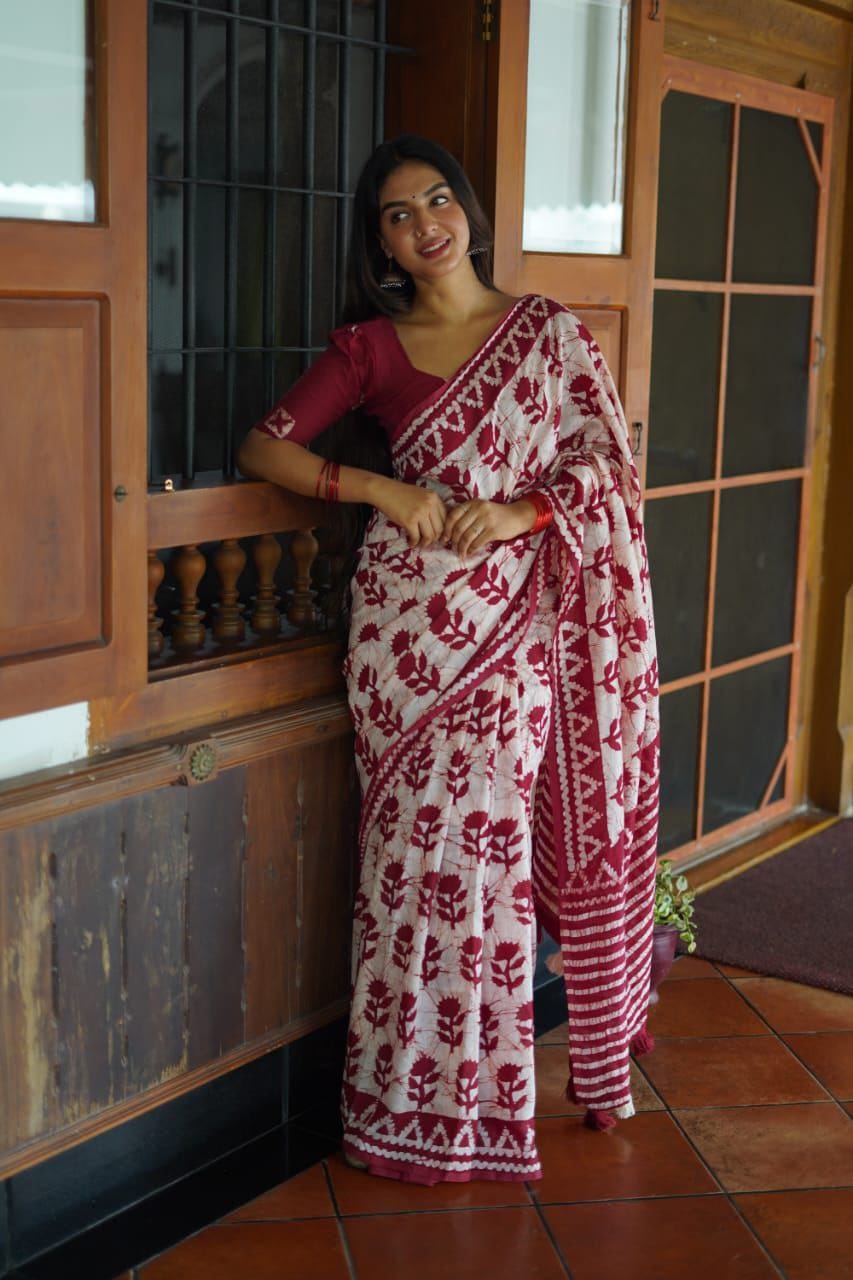 Chanderi cotton saree