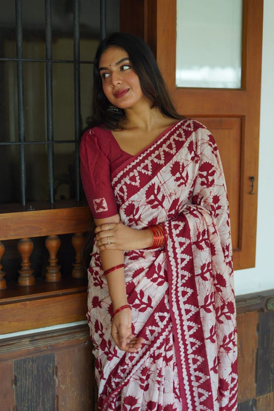 Chanderi cotton saree