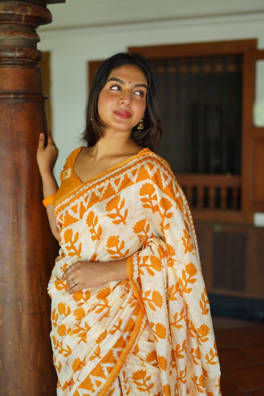 Chanderi cotton saree