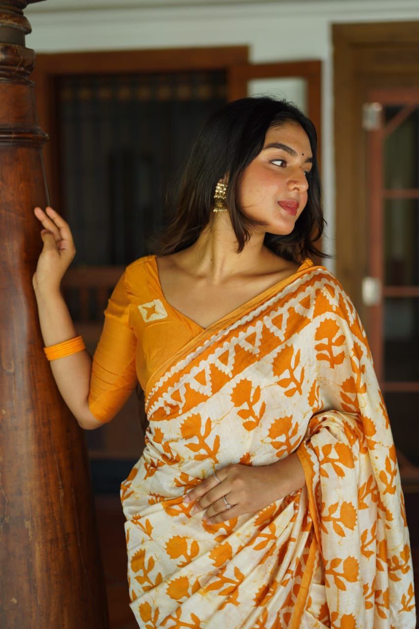 Chanderi cotton saree